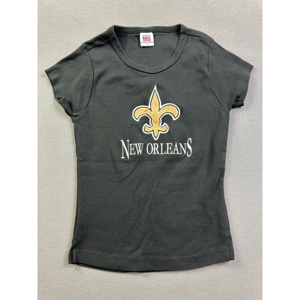 Original Sports Wear New Orleans Fleur-de-lis Baby Tee Black Size M
